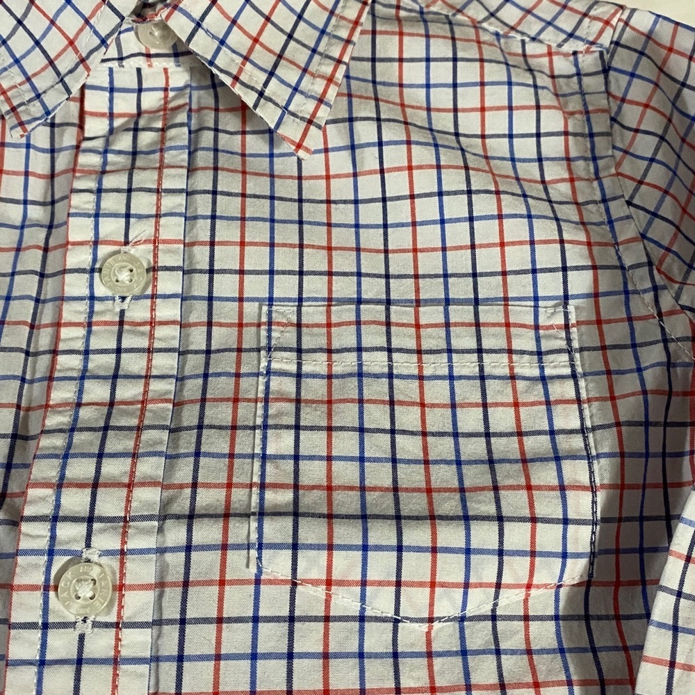 Janie and Jack Shirt, Cotton, Geometric, plaid, Sz 2T, Unisex, long sleeve - Picture 5 of 10